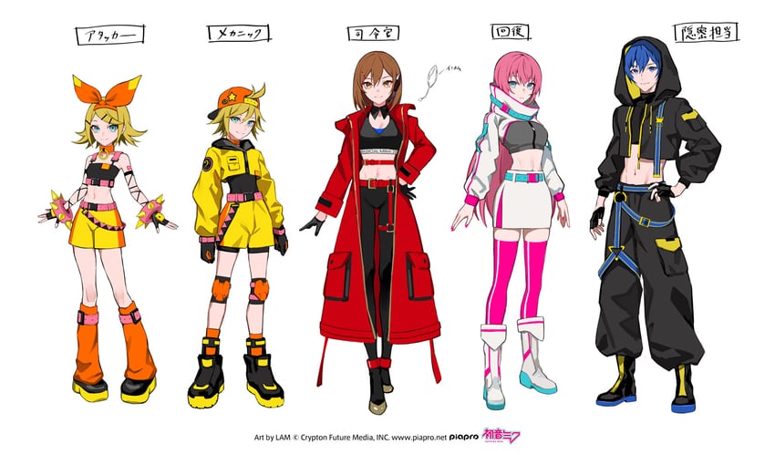 kagamine rin, kagamine len, megurine luka, kaito, meiko, and 5 more (vocaloid and 1 more) drawn by lam_(ramdayo)