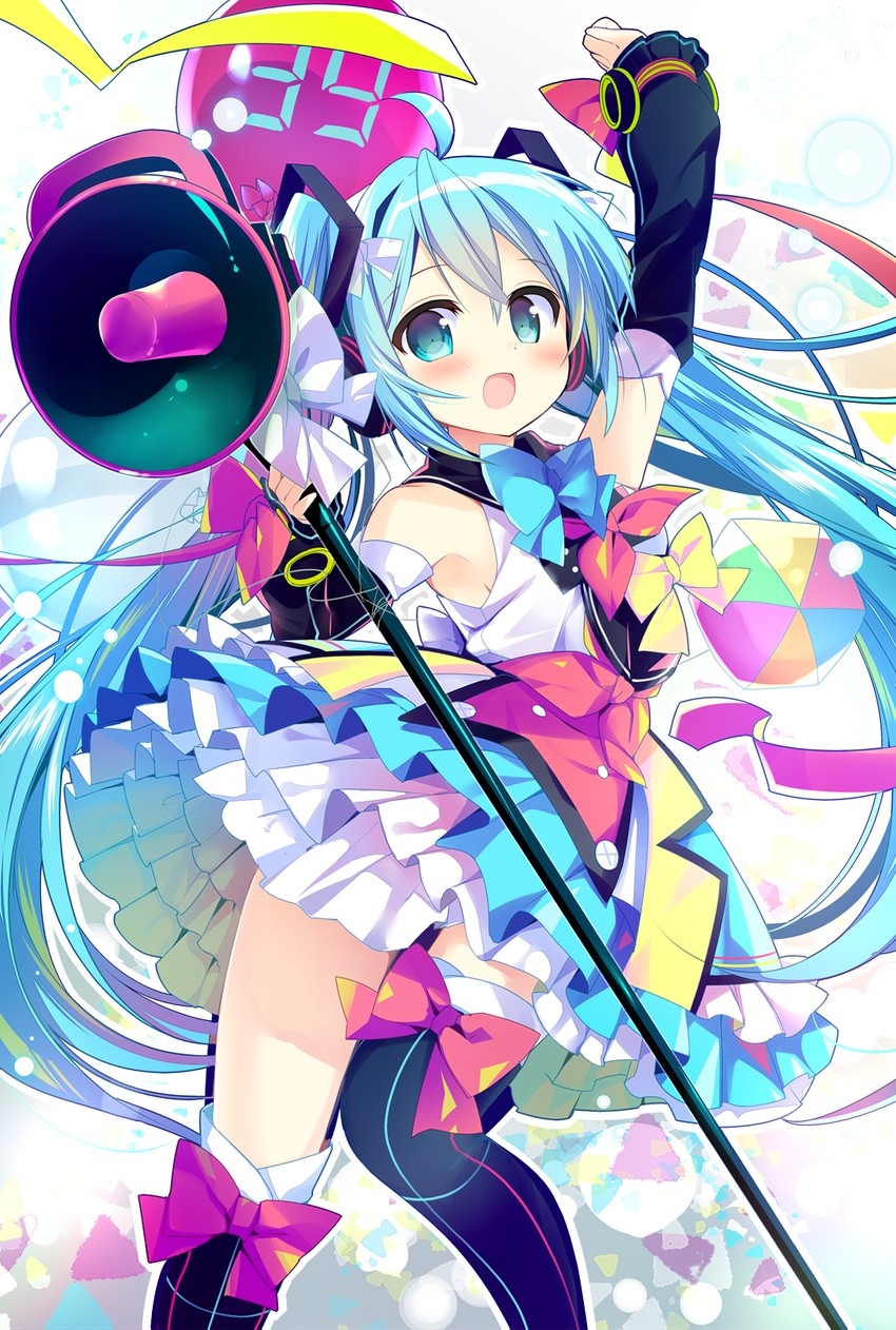 hatsune miku and magical mirai miku (vocaloid and 1 more) drawn by nagayama_yuunon