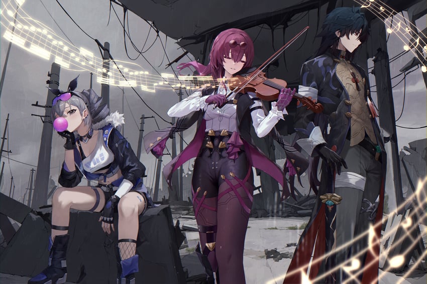 kafka, silver wolf, and blade (honkai and 1 more) drawn by toi1et_paper