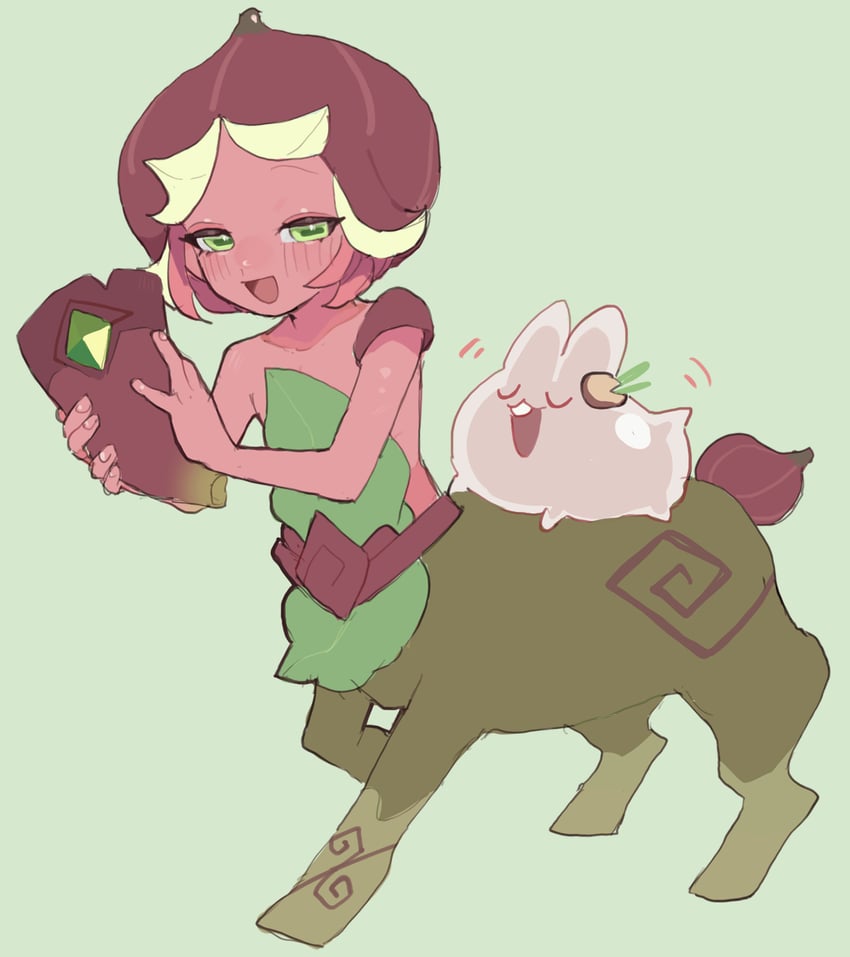 moon rabbit cookie and fig cookie (cookie run) drawn by urolo