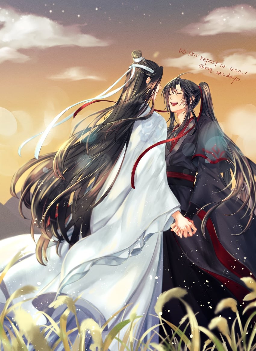 wei wuxian and lan wangji (modao zushi) drawn by mg_ms_dayo