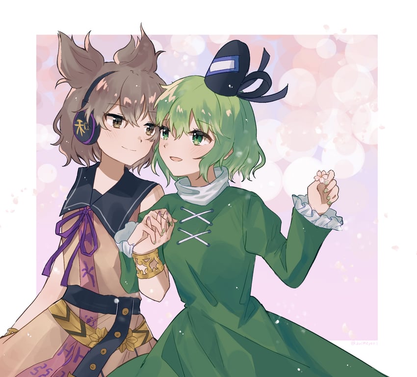 toyosatomimi no miko and soga no tojiko (touhou) drawn by kalmeyaki