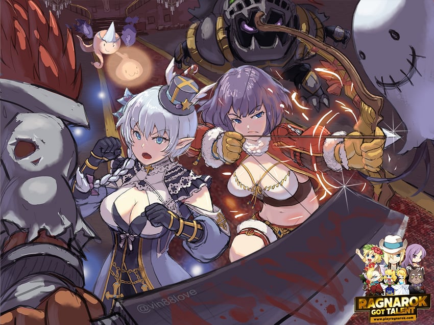 lude, wind hawk, inquisitor, bloody murderer, dullahan, and 1 more (ragnarok online) drawn by vin_love