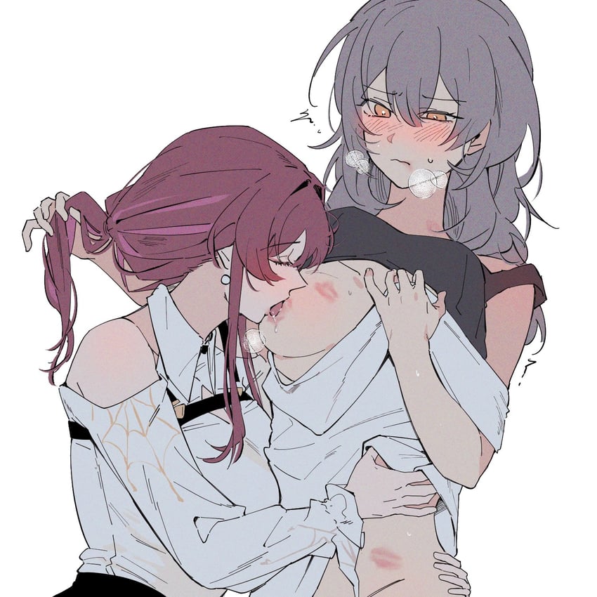 trailblazer, stelle, and kafka (honkai and 1 more) drawn by d0600059994959