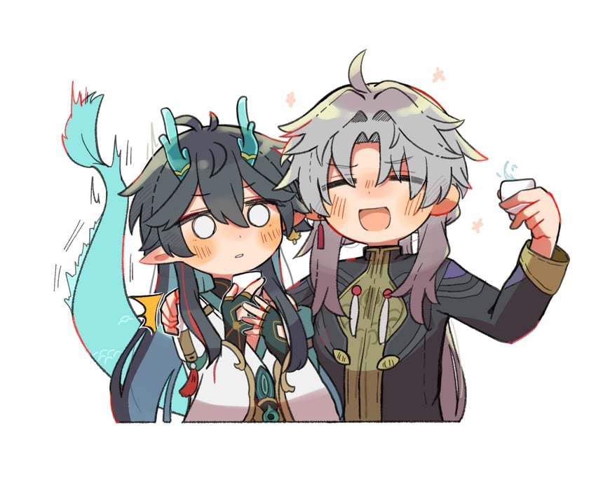 dan heng, blade, and yingxing (honkai and 1 more) drawn by hara_(nanohara)
