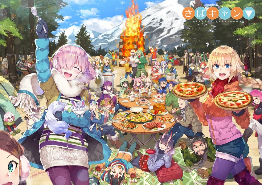 artoria pendragon, mash kyrielight, fujimaru ritsuka, nero claudius, scathach, and 42 more (fate and 2 more) drawn by redrop