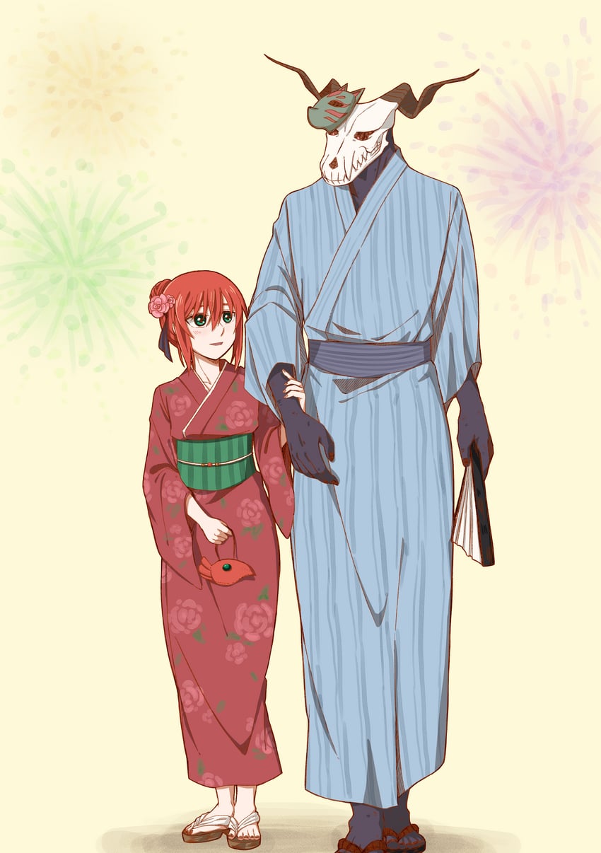 hatori chise and elias ainsworth (mahou tsukai no yome) drawn by delfuze