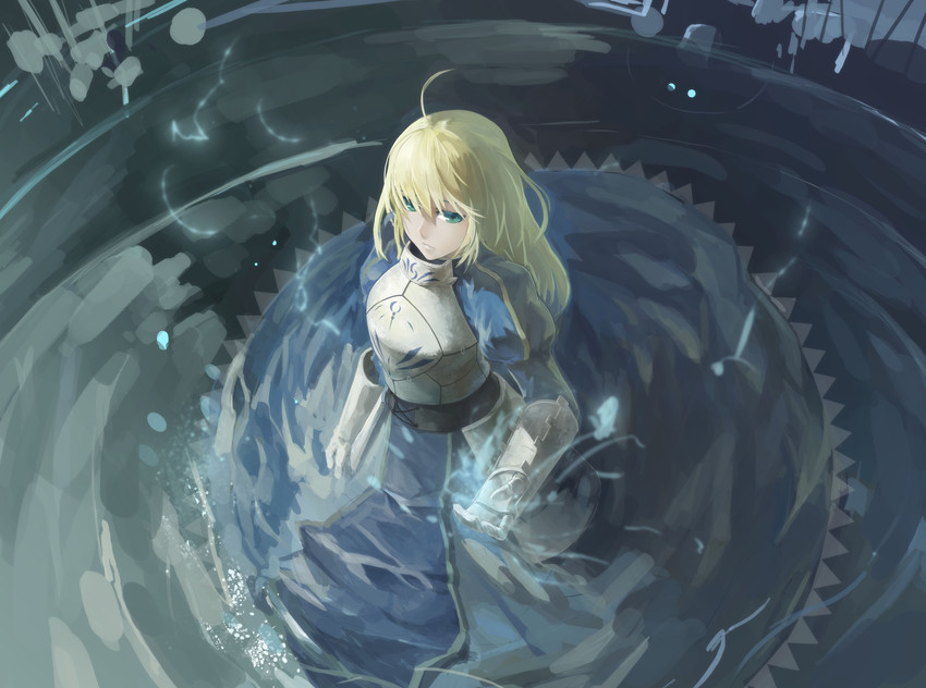 artoria pendragon and saber (fate and 1 more) drawn by azomo