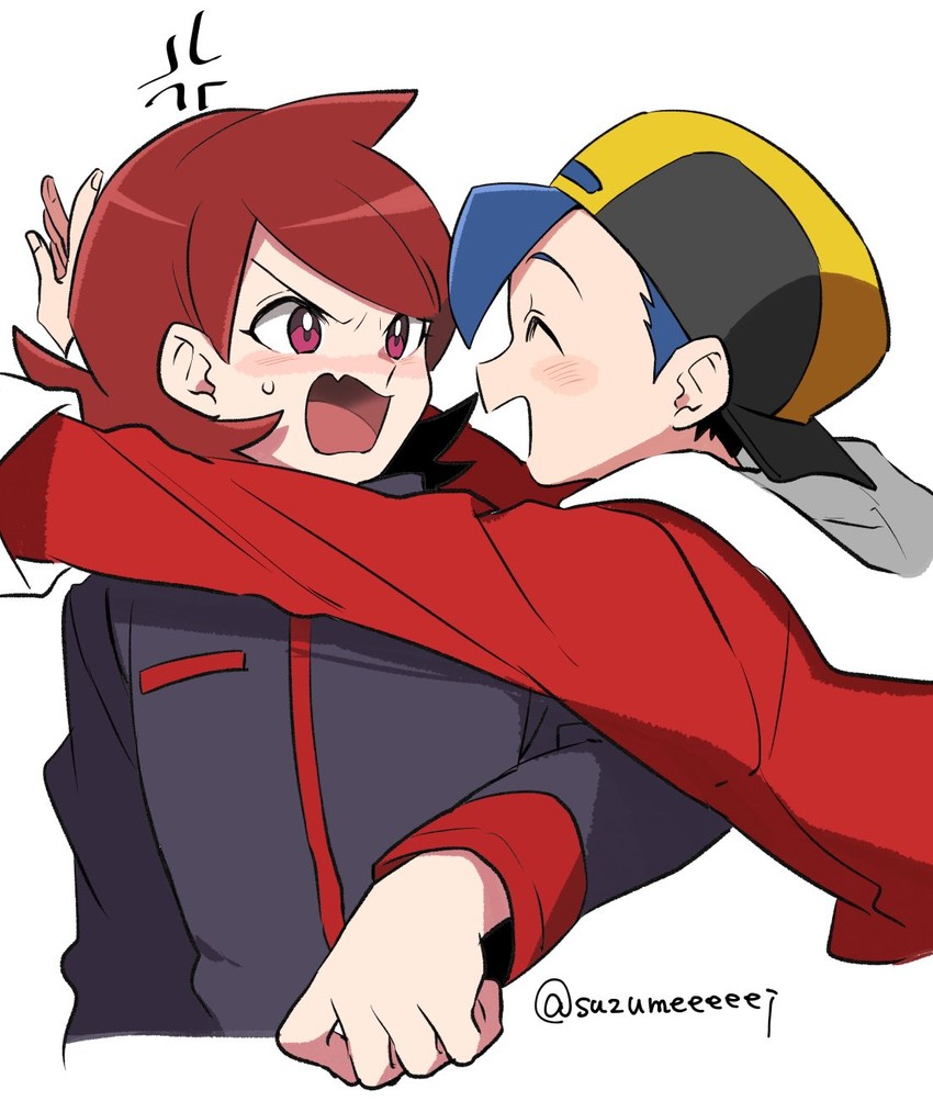 ethan and silver (pokemon and 1 more) drawn by kumo_suzume