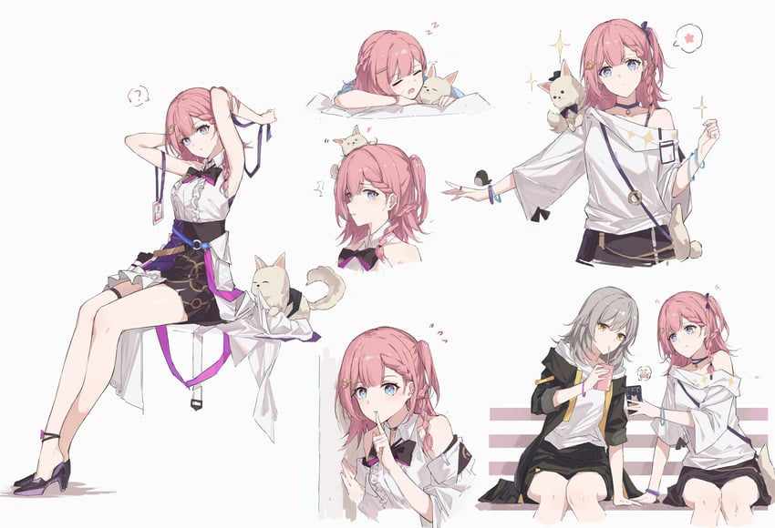 trailblazer, stelle, asta, and peppy (honkai and 1 more) drawn by yajuu