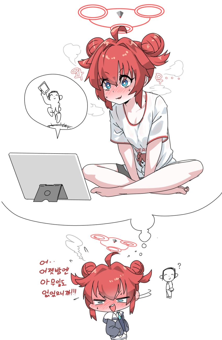sensei, doodle sensei, and maki (blue archive) drawn by tscplayer