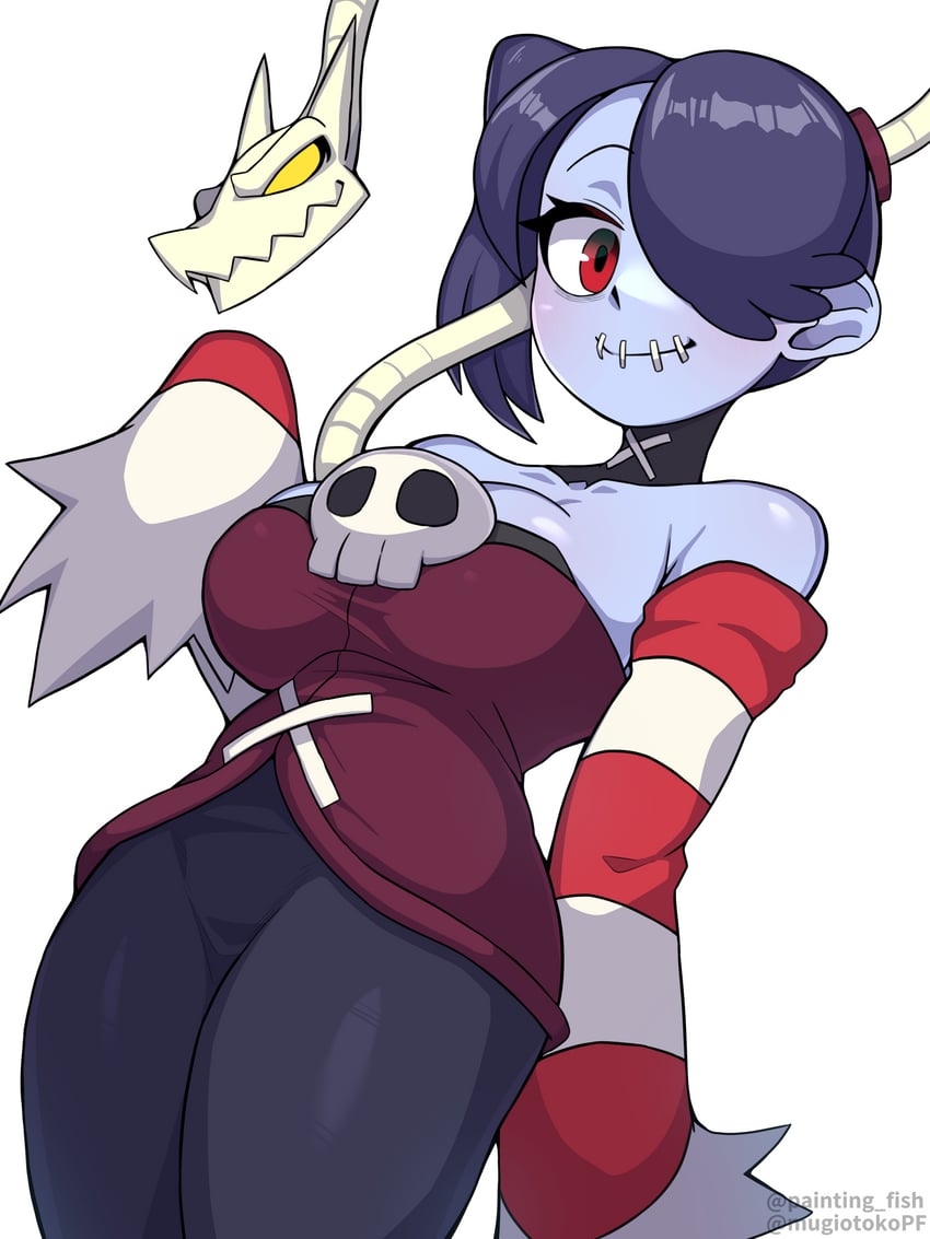 squigly and leviathan (skullgirls) drawn by mugiotoko