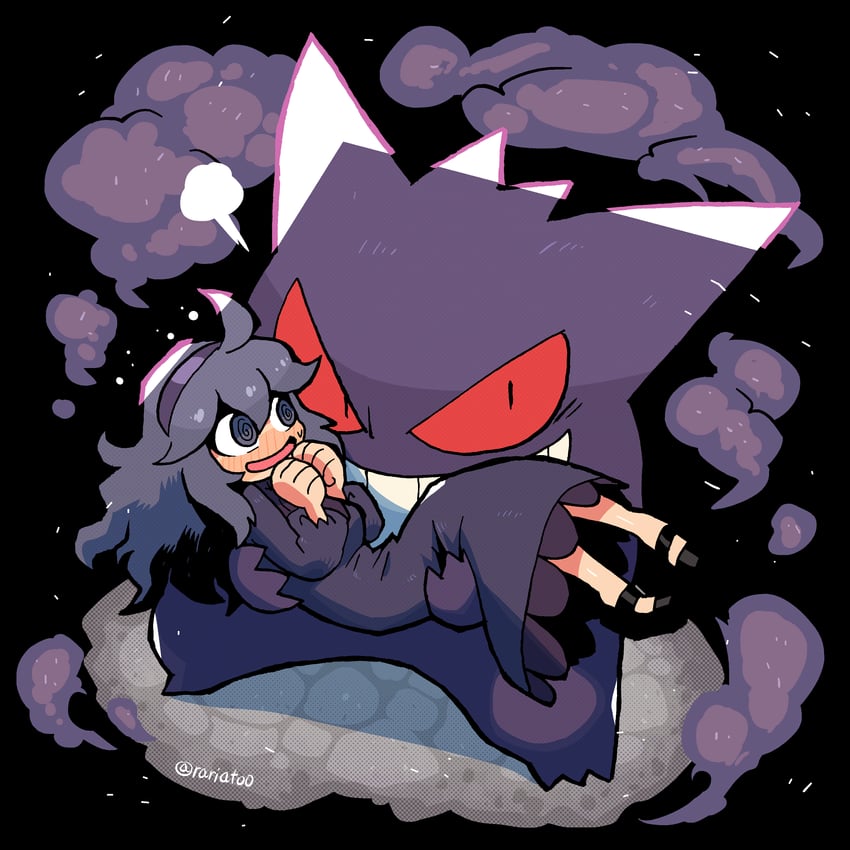 hex maniac and gengar (pokemon and 1 more) drawn by rariatto_(ganguri)