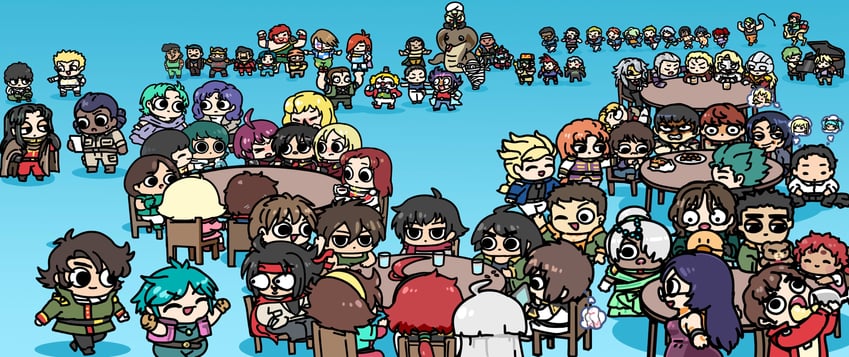 suletta mercury, miorine rembran, haro, char aznable, cagalli yula athha, and 56 more (gundam and 21 more) drawn by afei_(sfma3248)