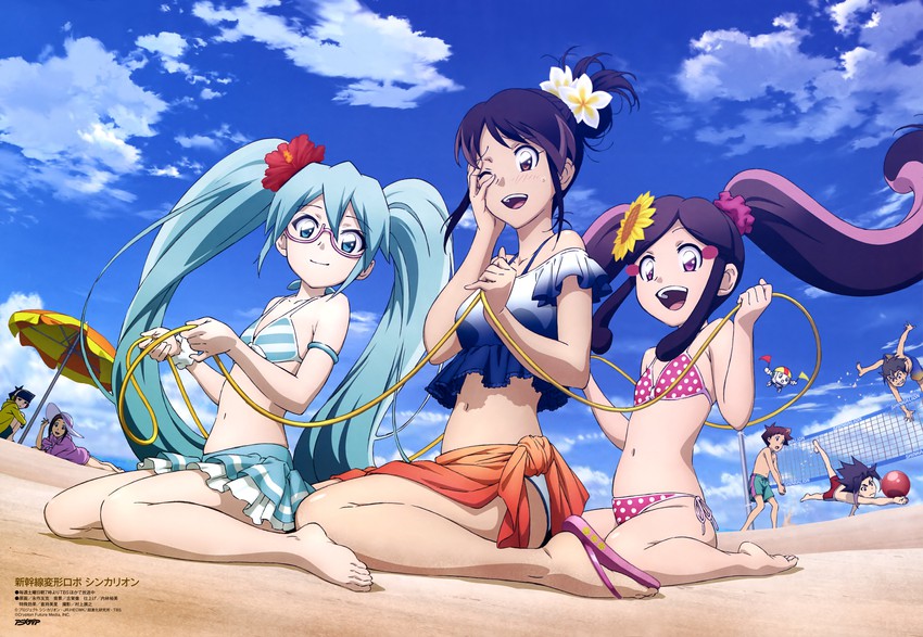 hayasugi hayato, hatsune miku, ueda azusa, mihara futaba, daimonyama tsuranuki, and 3 more (animedia and 2 more) drawn by nagasaku_tomokatsu