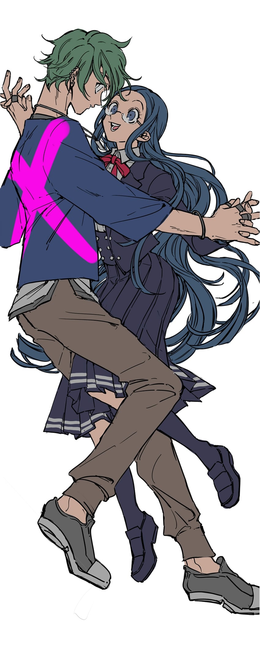 amami rantaro and shirogane tsumugi (danganronpa and 1 more) drawn by usukuchi_(hagi)