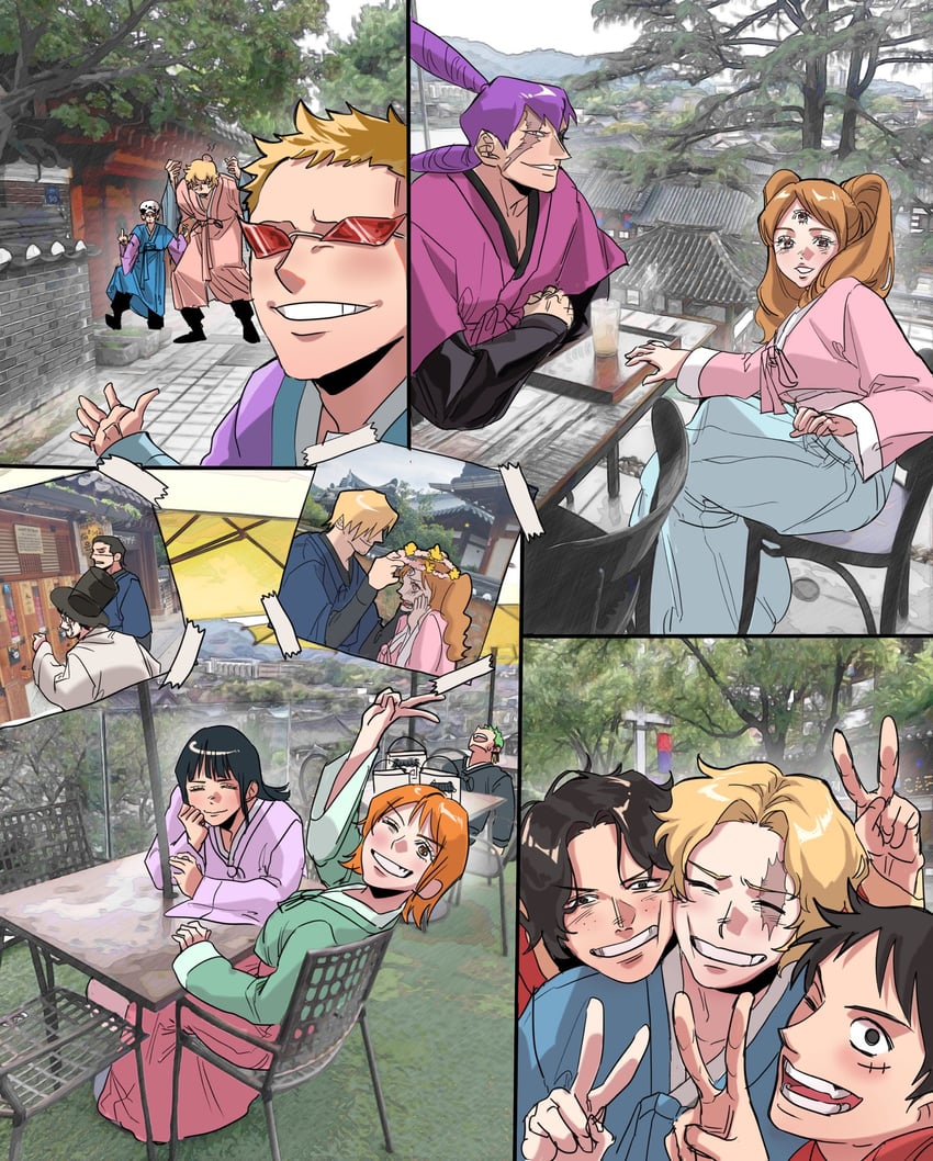 nami, monkey d. luffy, nico robin, roronoa zoro, sanji, and 9 more (one piece) drawn by dundun998