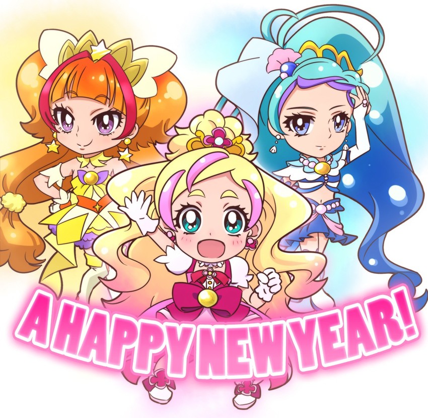 amanogawa kirara, haruno haruka, kaidou minami, cure twinkle, cure flora, and 1 more (precure and 1 more) drawn by gudon_(iukhzl)