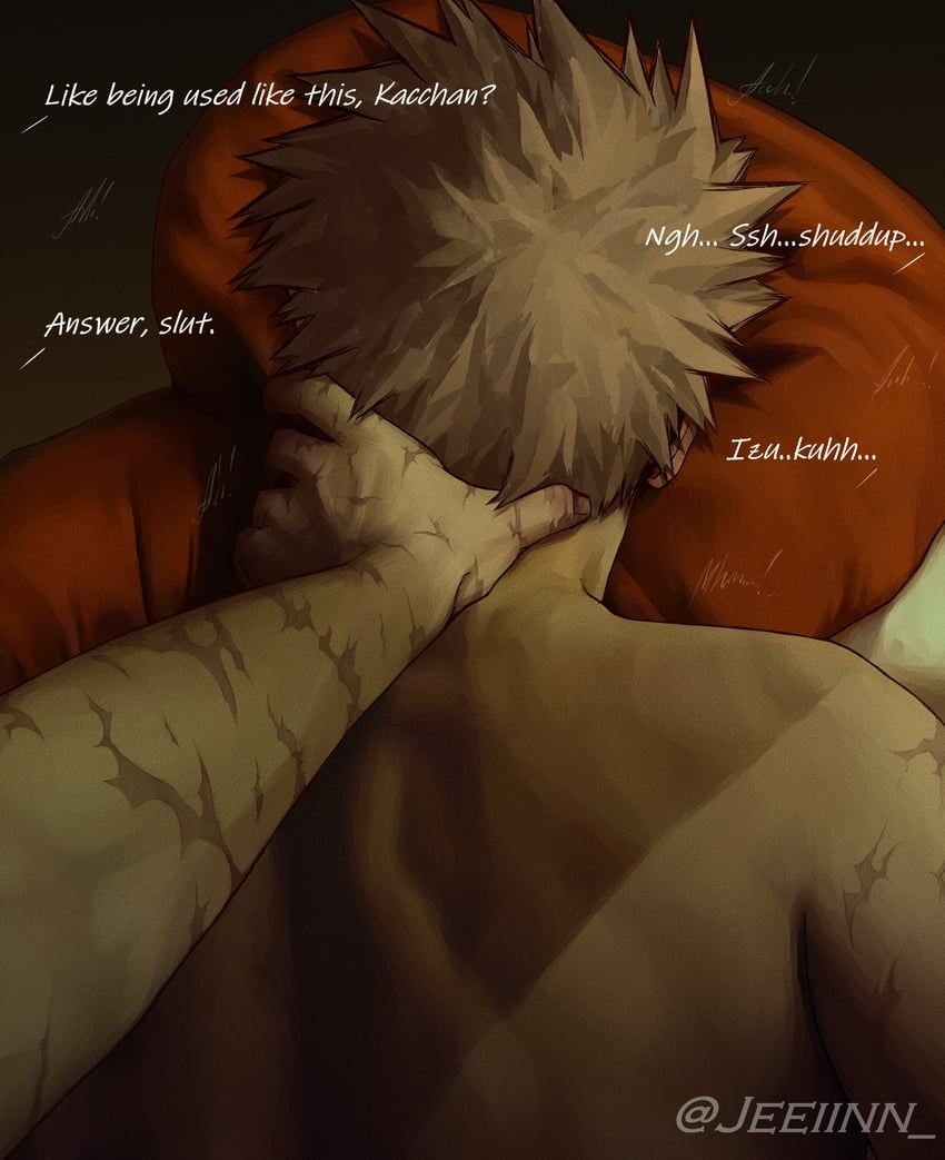 midoriya izuku and bakugou katsuki (boku no hero academia) drawn by jeeiinn