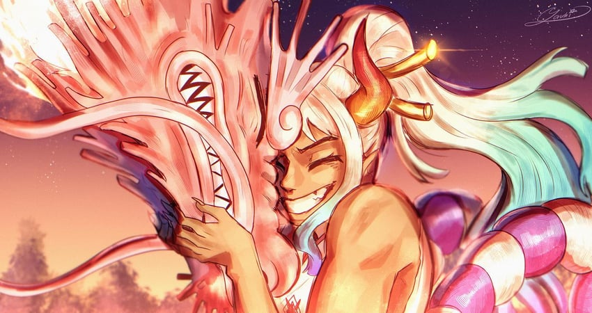 yamato and kouzuki momonosuke (one piece and 1 more) drawn by maria_(yoru_chii)