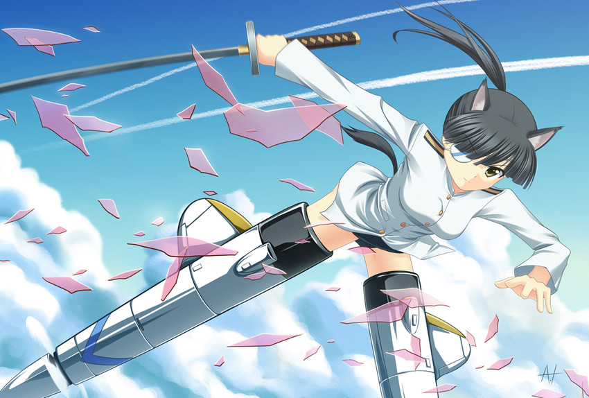 sakamoto mio (world witches series and 1 more) drawn by athrun1120