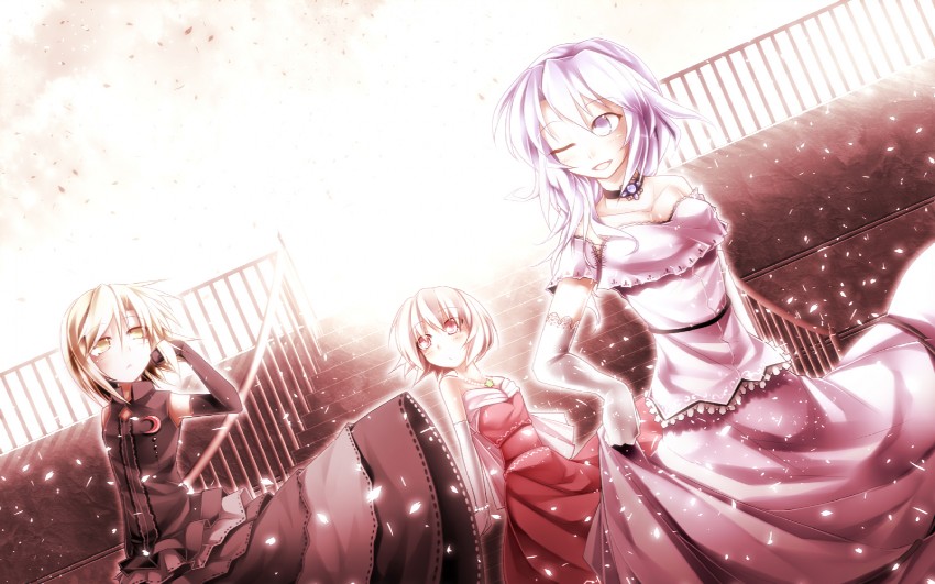 lunasa prismriver, merlin prismriver, and lyrica prismriver (touhou) drawn by kazetto