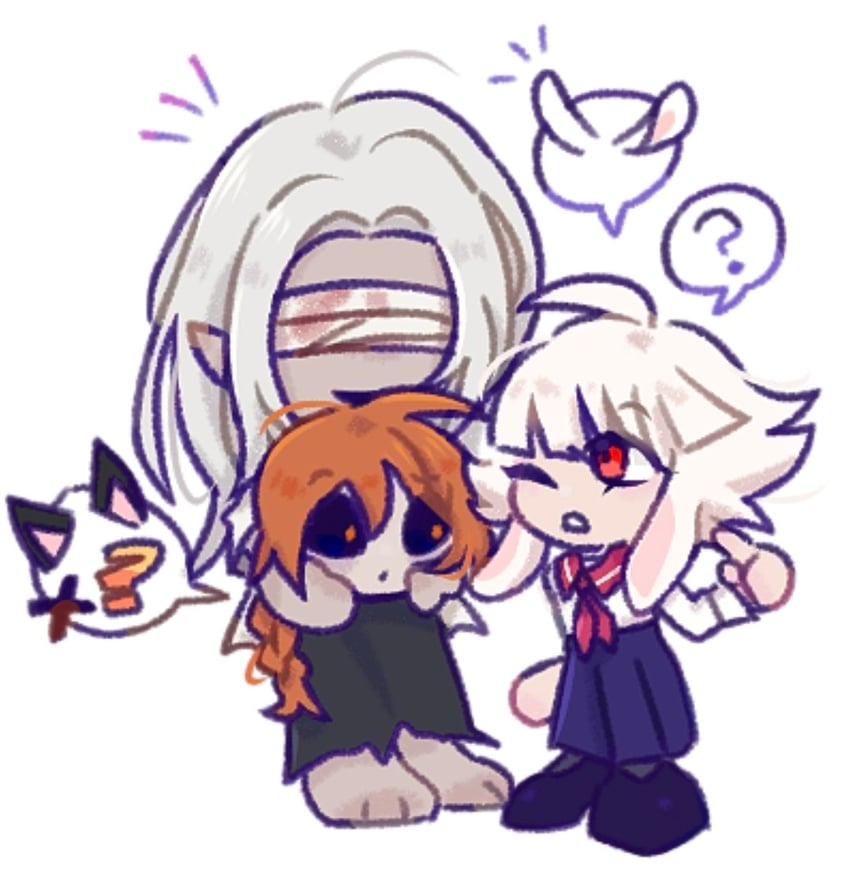 heroine, mr. chopped, and mr. silvair (homicipher) drawn by blueskyuup