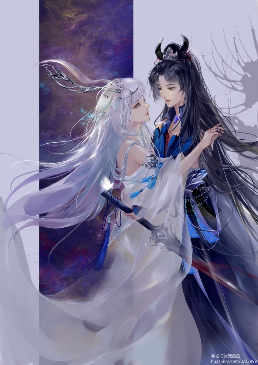 jiu ying and gui xiansheng (zhu xian) drawn by bei_hai_mi_si_de_yu