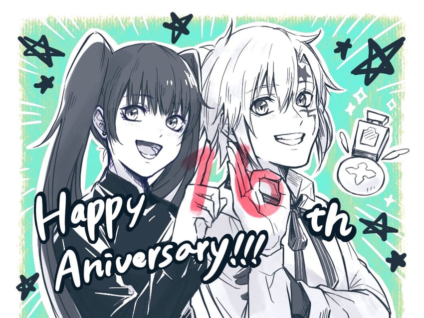 lenalee lee, allen walker, and timcanpy (d.gray-man) drawn by uzura-000