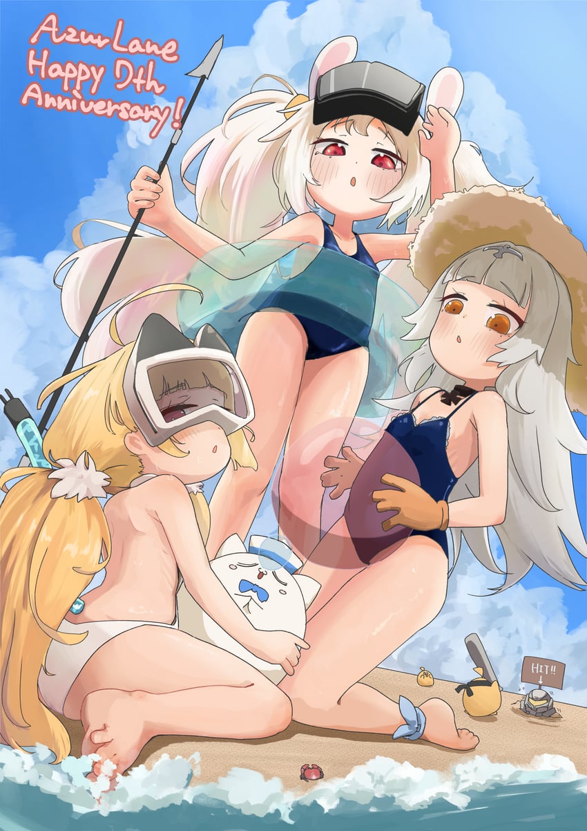 manjuu, laffey, eldridge, z46, and meowfficer (azur lane) drawn by sachiko_(54knot_kokeshi)