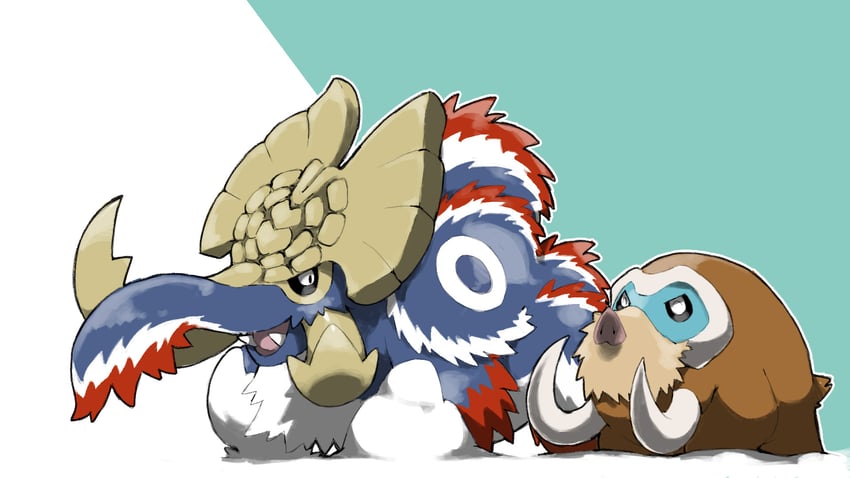 mamoswine and gammoth (pokemon and 1 more) drawn by blacknirrow