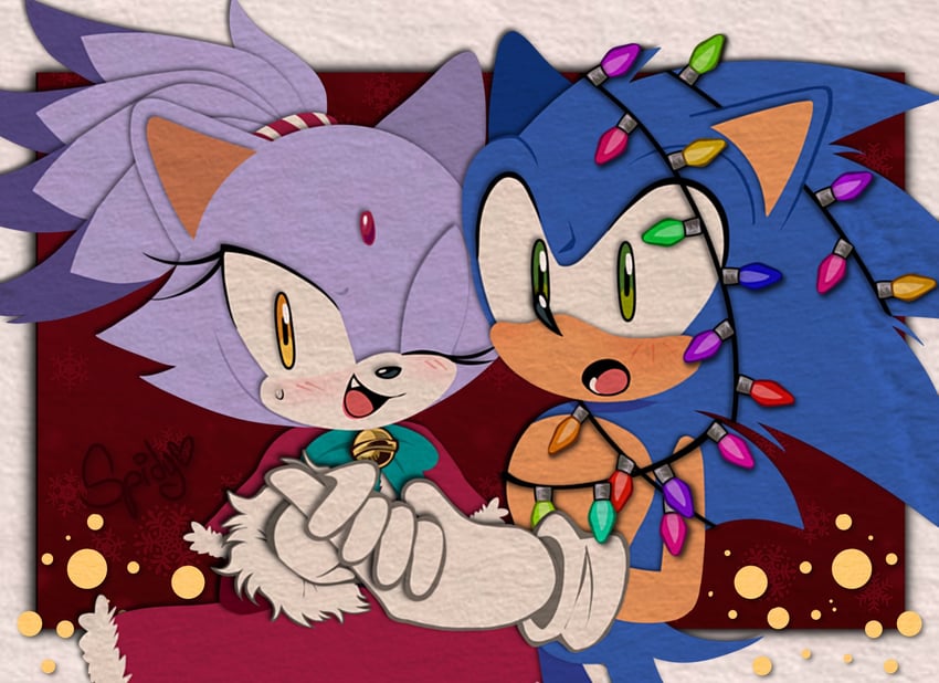 sonic the hedgehog and blaze the cat (sonic) drawn by spidercheetos