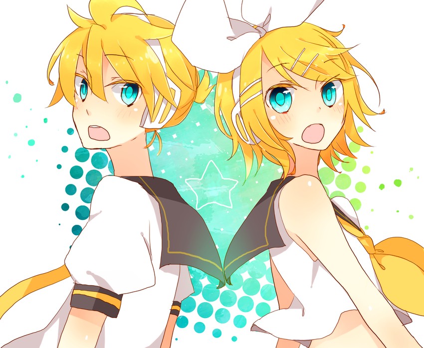 kagamine rin and kagamine len (vocaloid) drawn by kawahara_chisato