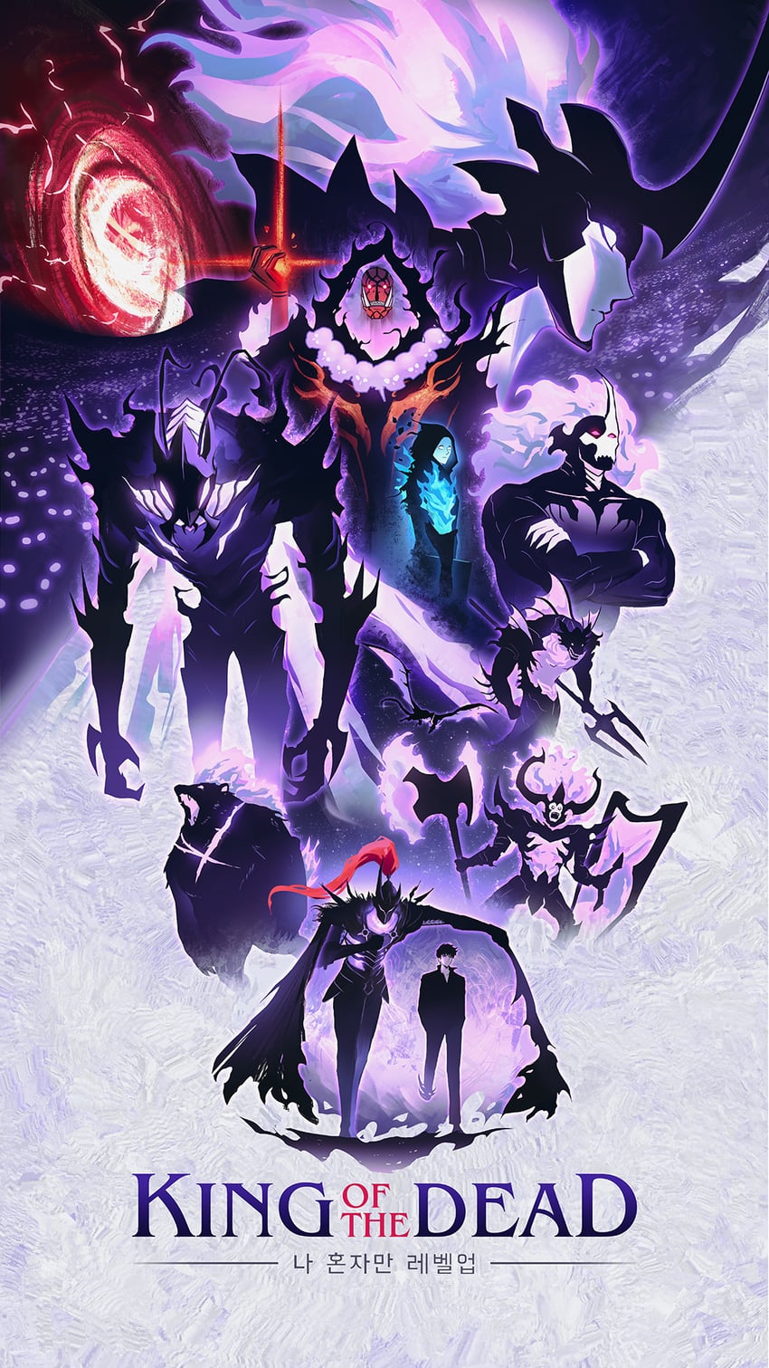 sung jin-woo, igris, beru, tank, iron, and 6 more (solo leveling) drawn by dinhosaur