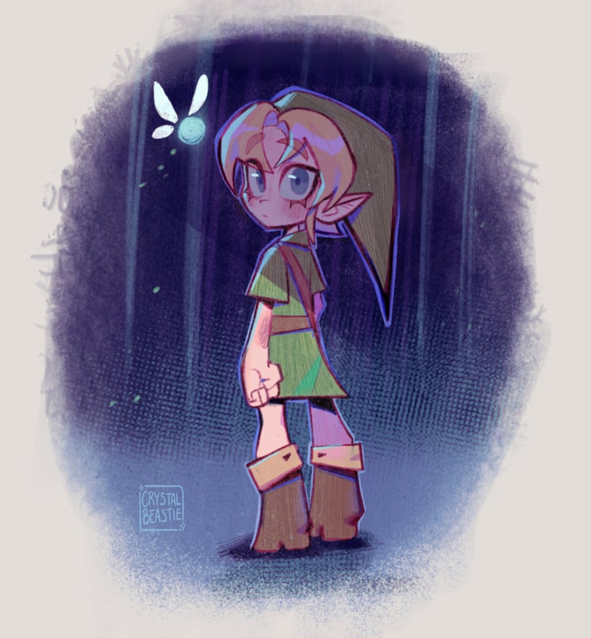 link and navi (the legend of zelda and 1 more) drawn by crystalbeastie