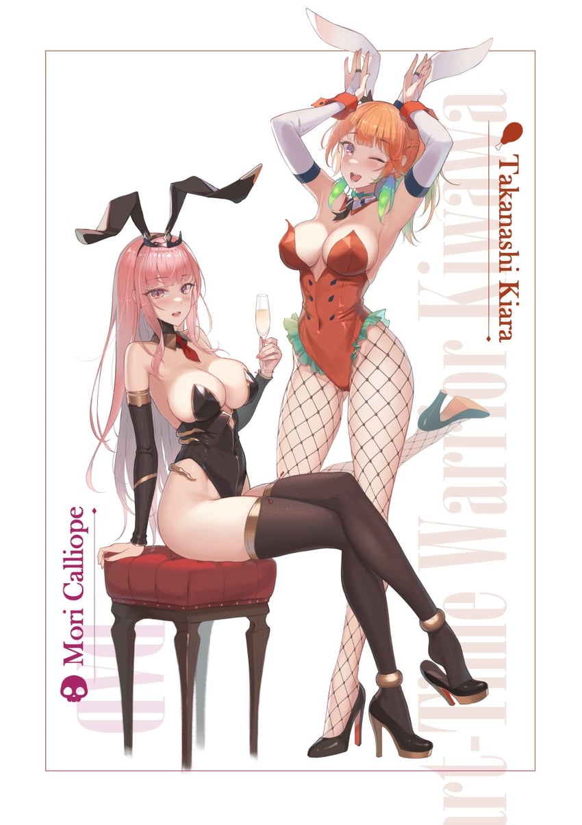 mori calliope and takanashi kiara (hololive and 1 more) drawn by eliskalti