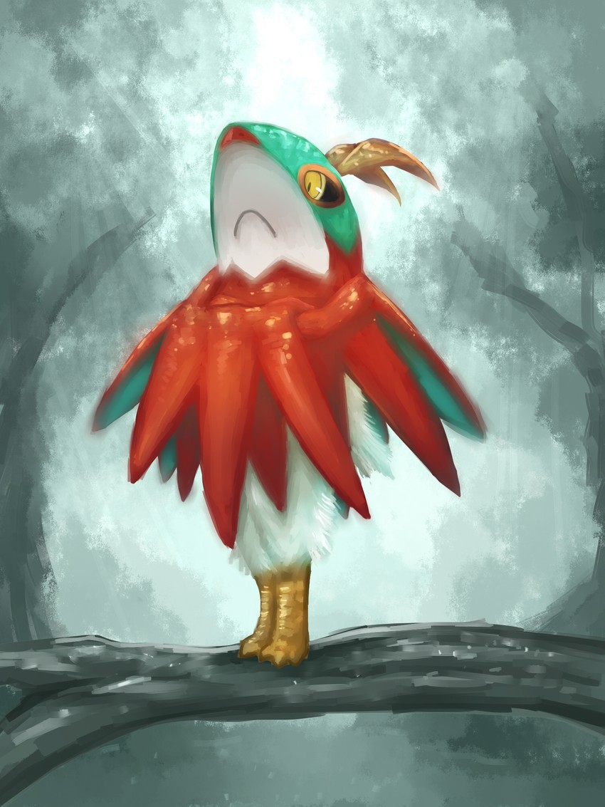 hawlucha (pokemon and 1 more) drawn by tesshii_(riza4828)