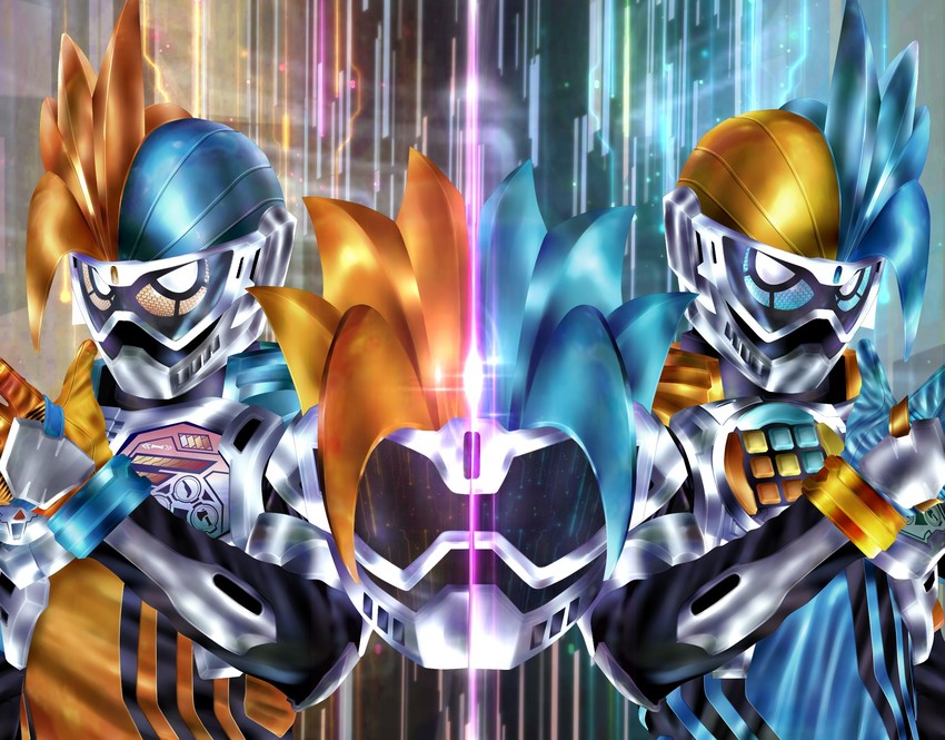 kamen rider ex-aid and mighty brothers xx (kamen rider and 1 more) drawn by kuzurx