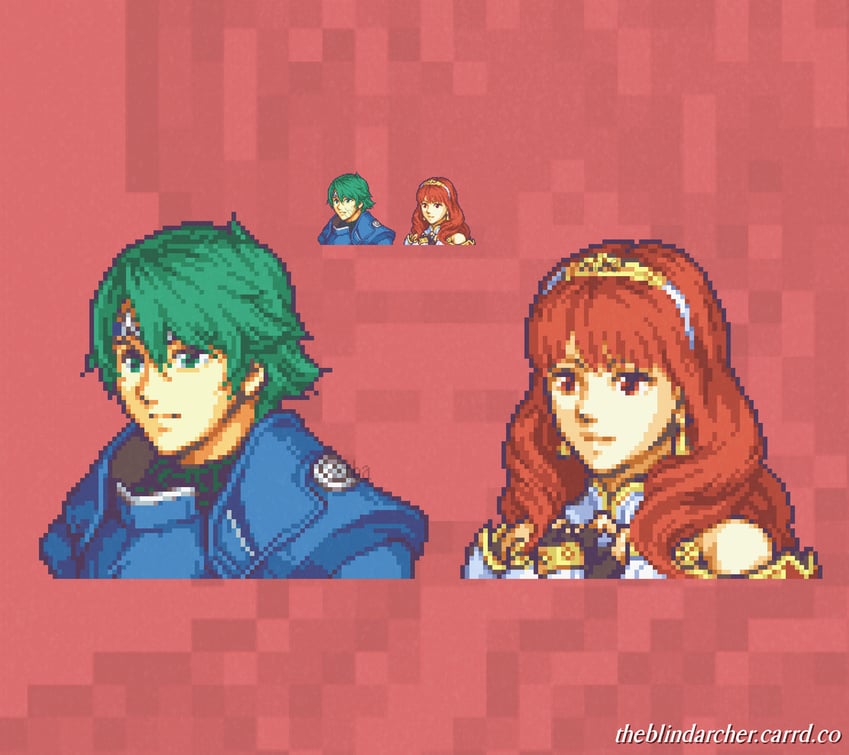celica and alm (fire emblem and 1 more) drawn by theblindarcher