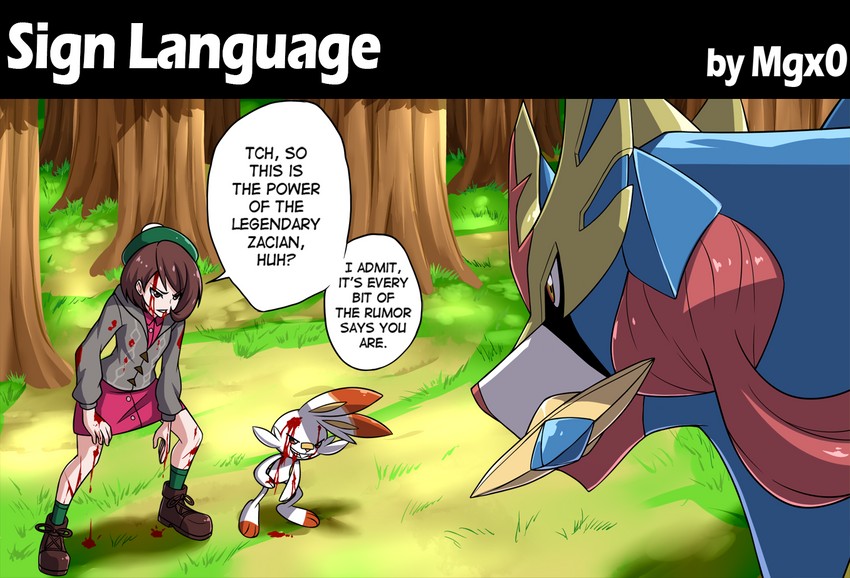 gloria, scorbunny, and zacian (pokemon and 1 more) drawn by mgx0