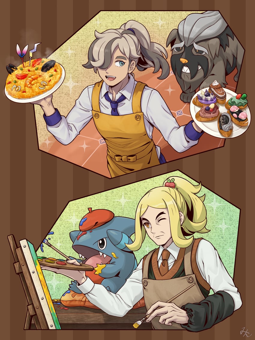 arven, applin, gible, hassel, and mabosstiff (pokemon and 1 more) drawn by min_(myna8247)