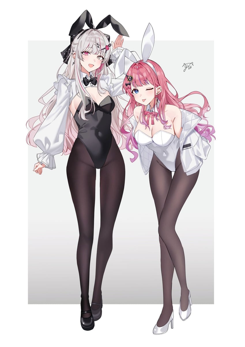 kuramochi meruto and ishigami nozomi (nijisanji) drawn by hikari_yui