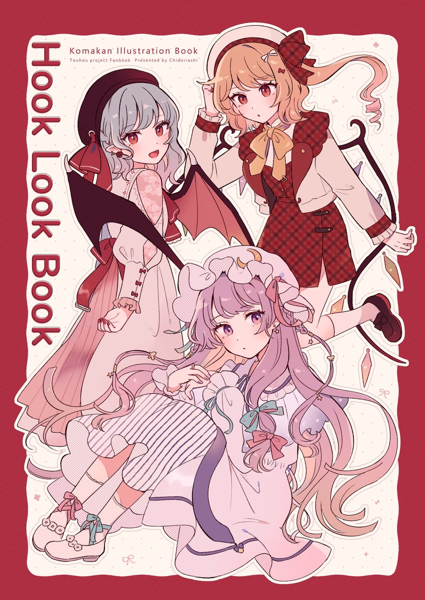 remilia scarlet, flandre scarlet, and patchouli knowledge (touhou) drawn by mozukuzu_(manukedori)