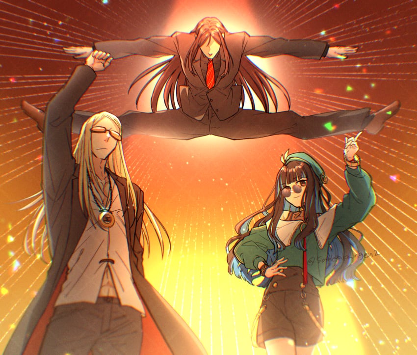 waver velvet, tenochtitlan, lord el-melloi ii, and tezcatlipoca (fate and 1 more) drawn by masaki_(star8moon)
