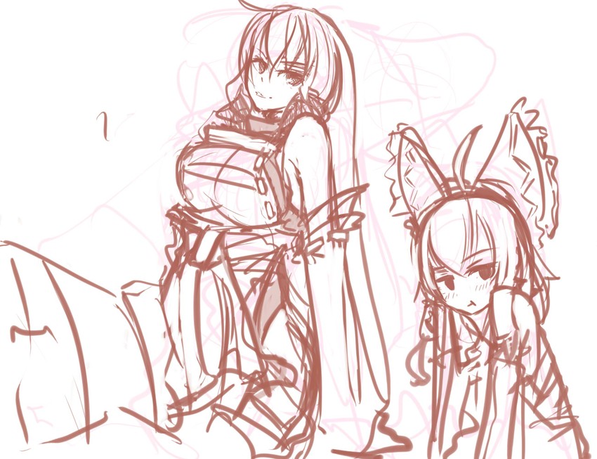hakurei reimu and sendai hakurei no miko (original and 2 more) drawn by panties_(pantsu-pirate)