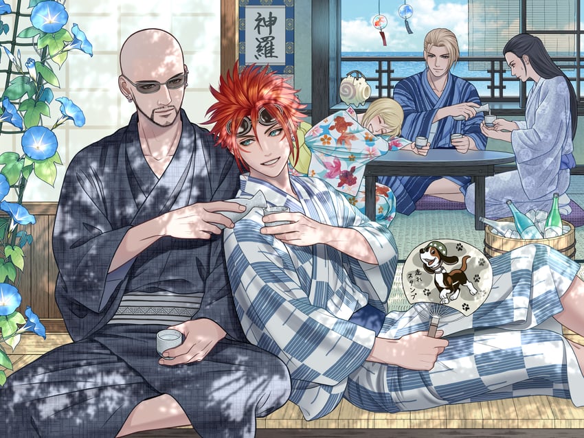 reno, tseng, rufus shinra, rude, and elena (final fantasy and 2 more) drawn by amaoto_888