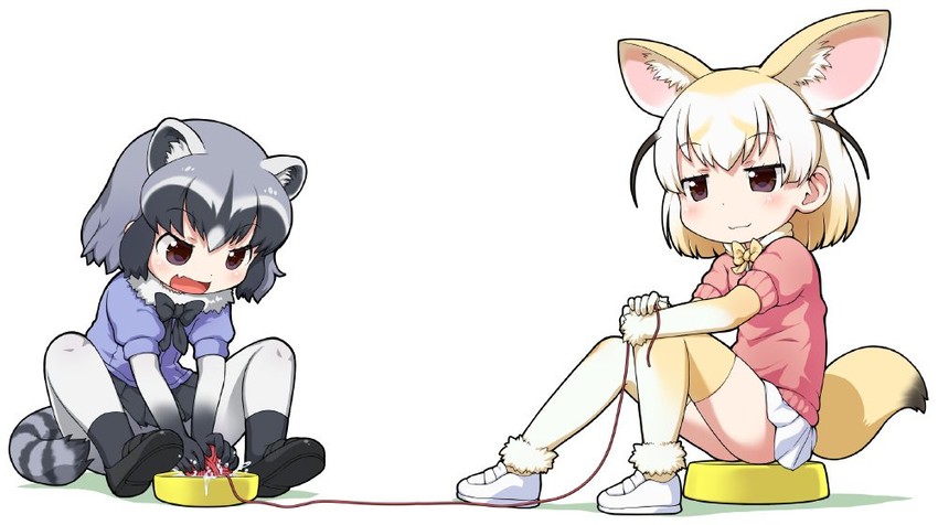 common raccoon and fennec (kemono friends) drawn by sakurabe_notos