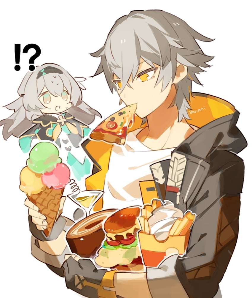 trailblazer, firefly, and caelus (honkai and 1 more) drawn by cyenmi3