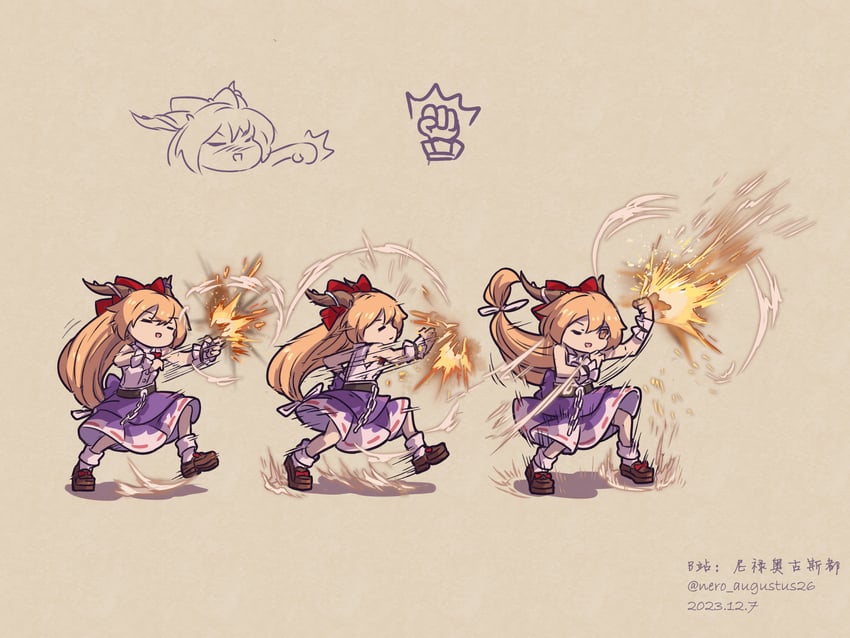 ibuki suika and jamie siu (touhou and 2 more) drawn by nero_augustus