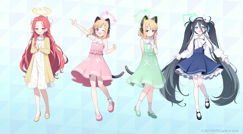 aris, momoi, midori, and yuzu (blue archive) drawn by matanonki